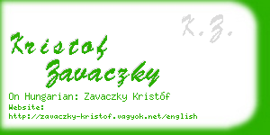 kristof zavaczky business card