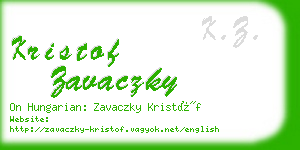 kristof zavaczky business card